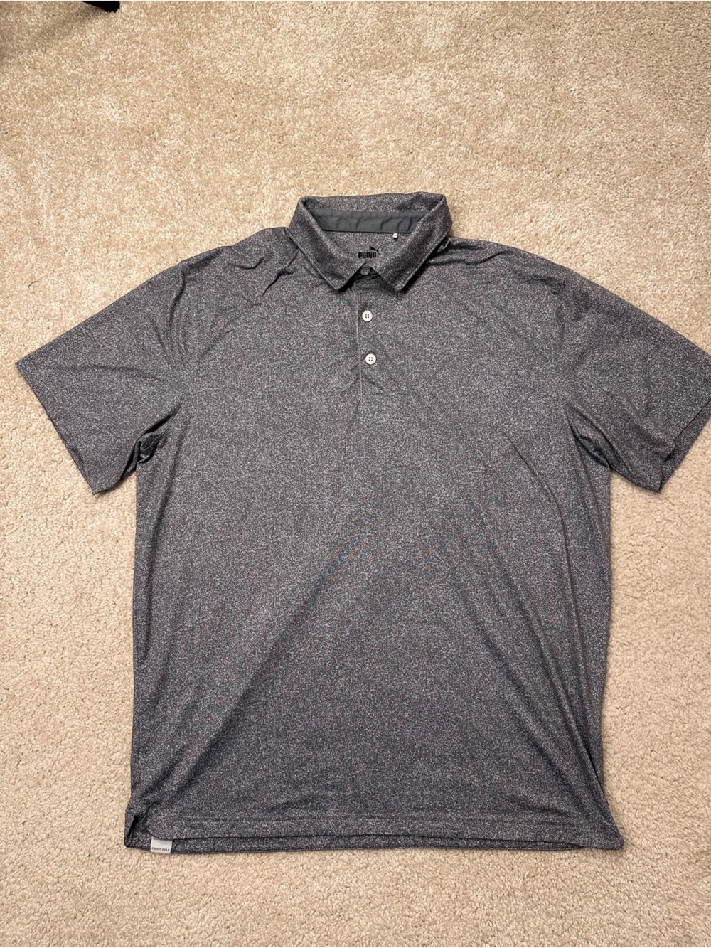 Puma Men's Heathered Charcoal Gray Golf Polo Shirt